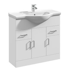 Nuie Mayford White 850mm Floor Standing Vanity Unit