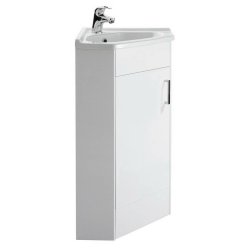 Nuie Mayford White Floor Standing One Door Corner Vanity Unit