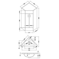 Nuie Mayford White Floor Standing Two Door Corner Vanity Unit