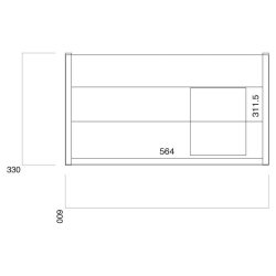 Scudo Muro Plus 600mm Reed Green Wall Mounted Vanity Unit and Basin