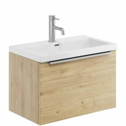 Scudo Muro Plus 600mm Davos Oak Wall Mounted Vanity Unit and Basin