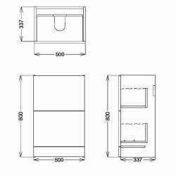 Scudo Muro Plus 500mm Reed Green Floorstanding Vanity Unit and Basin