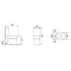 Scudo Spa Rimless Closed Back Pan with Cistern and Wrap Over Seat