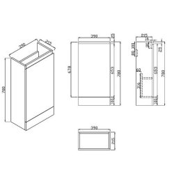 Scudo Waterguard 400mm Gloss White Floorstanding Cloakroom Vanity Unit