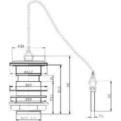 Nuie Contract Slotted Basin Waste with Poly Plug and Ball Chain