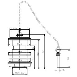 Nuie Contract Slotted Basin Waste with Brass Plug and Ball Chain