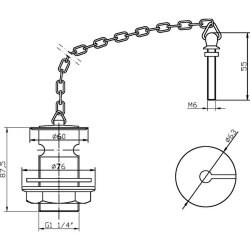 Nuie Slotted Basin Waste with Brass Plug and Link Chain