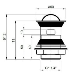 Nuie Slotted Stainless Steel Flip Top Basin Waste