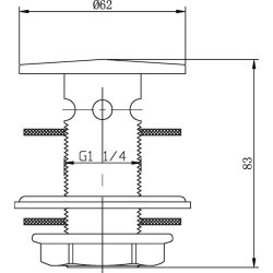 Nuie Slotted Brass Flip Top Basin Waste