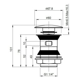 Nuie Stainless Steel Push Button Slotted Basin Waste