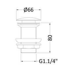 Nuie Push Button Unslotted Basin Waste