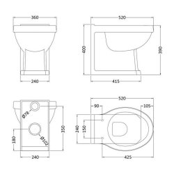 Nuie Carlton Traditional Back To Wall Pan