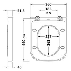 Nuie Square Wrapover Soft Close Top Fix Toilet Seat