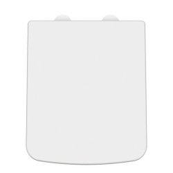 Nuie Luxury Square Quick Release Soft Close Toilet Seat with White Cover Caps