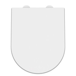 Nuie Luxury D Shaped Quick Release Soft Close Toilet Seat with White Cover Caps