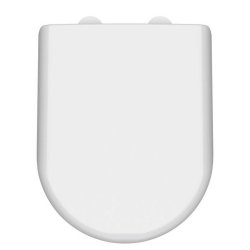 Nuie Luxury D Shaped Soft Close Toilet Seat with White Cover Caps