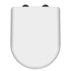 Nuie Luxury D Shaped Soft Close Toilet Seat with Black Cover Caps