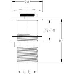 Nuie Easyclean Push Button Unslotted Basin Waste