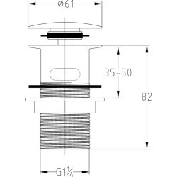 Nuie Easyclean Push Button Slotted Basin Waste