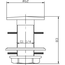 Nuie Unslotted Brass Flip Top Basin Waste