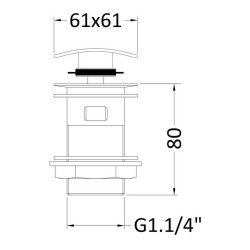 Nuie Square Push Button Slotted Basin Waste