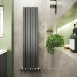 Nuie Sloane Anthracite 1800 x 354mm Vertical Double Panel Radiator