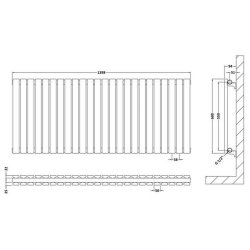 Nuie Sloane White 600 x 1398mm Horizontal Double Panel Radiator