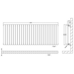 Nuie Sloane Anthracite 600 x 1572mm Horizontal Double Panel Radiator