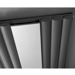 Nuie Revive Anthracite 1800 x 499mm Vertical Single Panel Radiator with Mirror