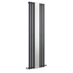 Nuie Revive Anthracite 1800 x 499mm Vertical Single Panel Radiator with Mirror