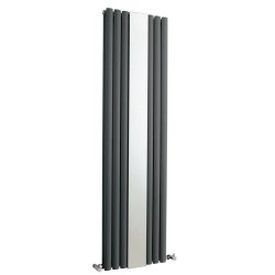 Nuie Revive Anthracite 1800 x 499mm Vertical Double Panel Radiator with Mirror