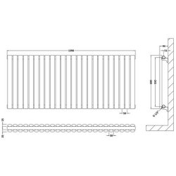 Nuie Revive White 600 x 1398mm Horizontal Double Panel Radiator