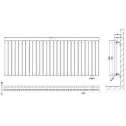 Nuie Revive Anthracite 600 x 1572mm Horizontal Double Panel Radiator