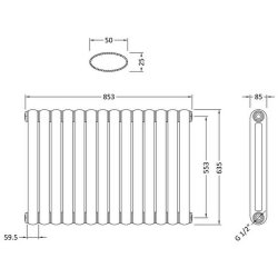 Nuie Salvia White 635 x 863mm Horizontal Double Panel Radiator