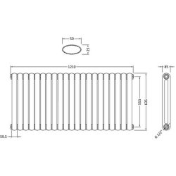 Nuie Salvia Anthracite 635 x 1223mm Horizontal Double Panel Radiator