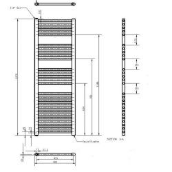 Nuie Electric Chrome 1375 x 480mm Round Ladder Towel Rail