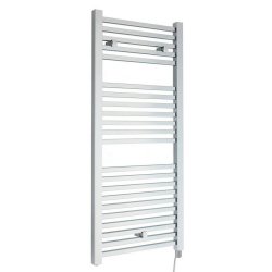 Nuie Electric Chrome 1100 x 500mm Square Ladder Towel Rail