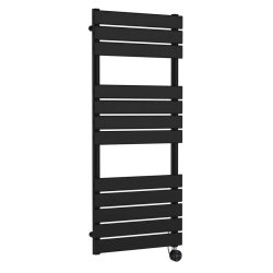 Nuie Electric Black 1213 x 500mm Square Flat Towel Rail