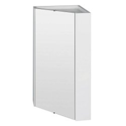 Nuie Mayford White Wall Mounted One Door Corner Mirror Cabinet