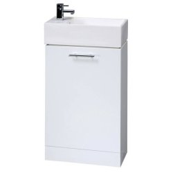 Nuie Mayford White Floor Standing One Door Compact Vanity Unit