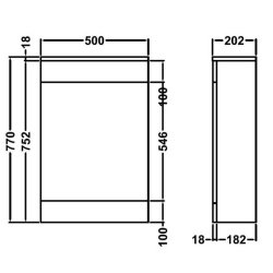 Nuie Mayford 500mm White Slim WC Unit with Concealed Cistern