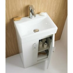 Nuie Mayford White 450mm Floor Standing Two Door Vanity Unit