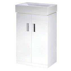 Nuie Mayford White 450mm Floor Standing Two Door Vanity Unit