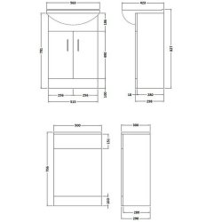 Nuie Mayford Saturn Furniture Pack with Square Basin