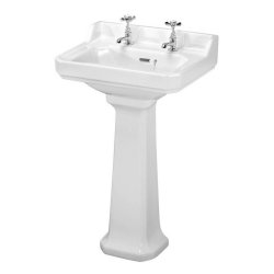 Nuie Carlton 560mm 2TH Basin and Pedestal