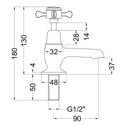 Nuie Selby Chrome Traditional Basin Taps