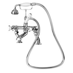 Nuie Selby Chrome Traditional Deck Mounted Bath Shower Mixer