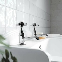 Nuie Beaumont Chrome Traditional Basin Taps