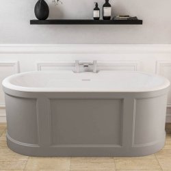 Beaufort Hampton Matt Grey and White 1515 x 740mm Freestanding Bath