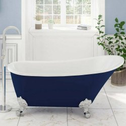 Beaufort Richmond Matt Blue and White 1620 x 690mm Freestanding Bath